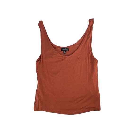 Originality Girls Tank Top XS Rust Orange Sleeveless Scoop Neck Casual Lightweig - Picture 4 of 6